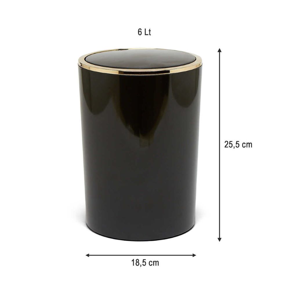 Primanova Lenox Dustbin 6 Lt Black/Gold