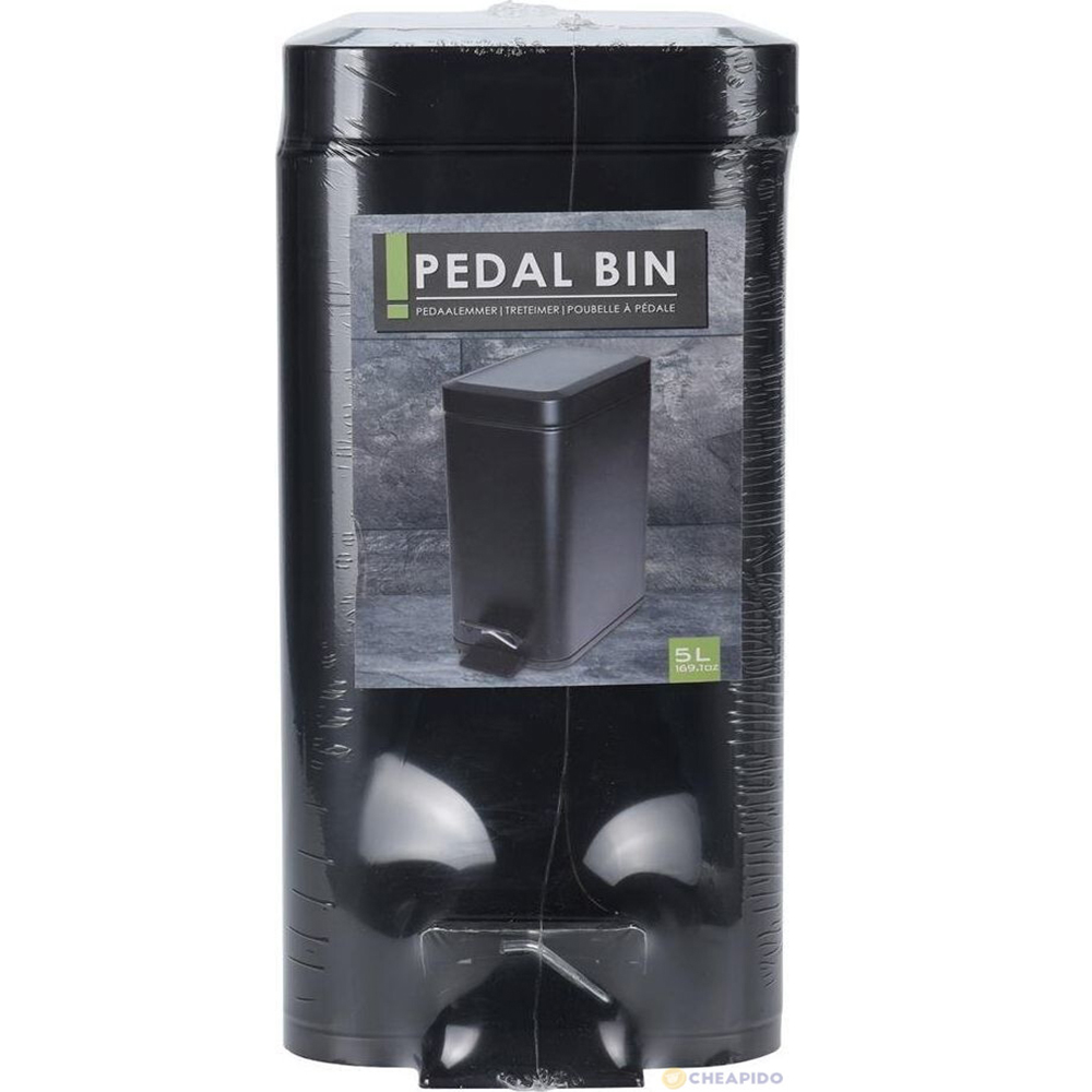 Koopman Pedal Bin 5L Metal Black