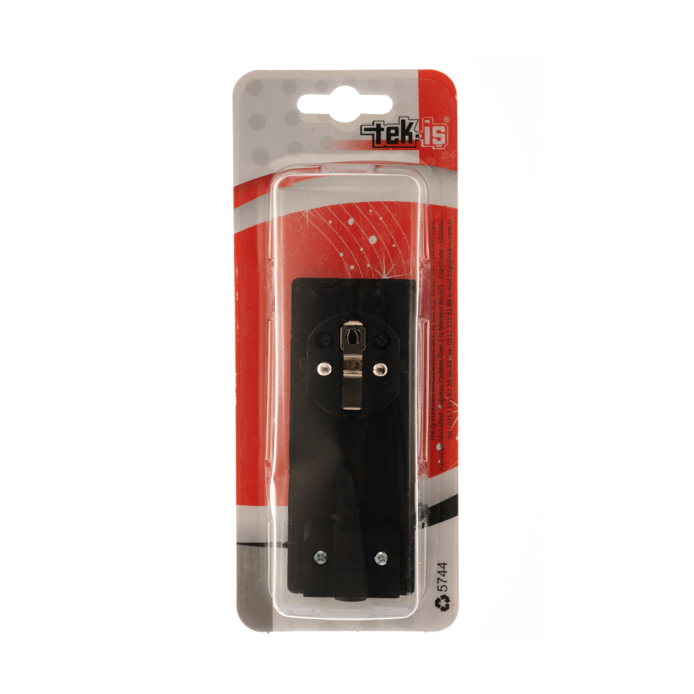 Tek-Iş Earthed Flat Plug Black
