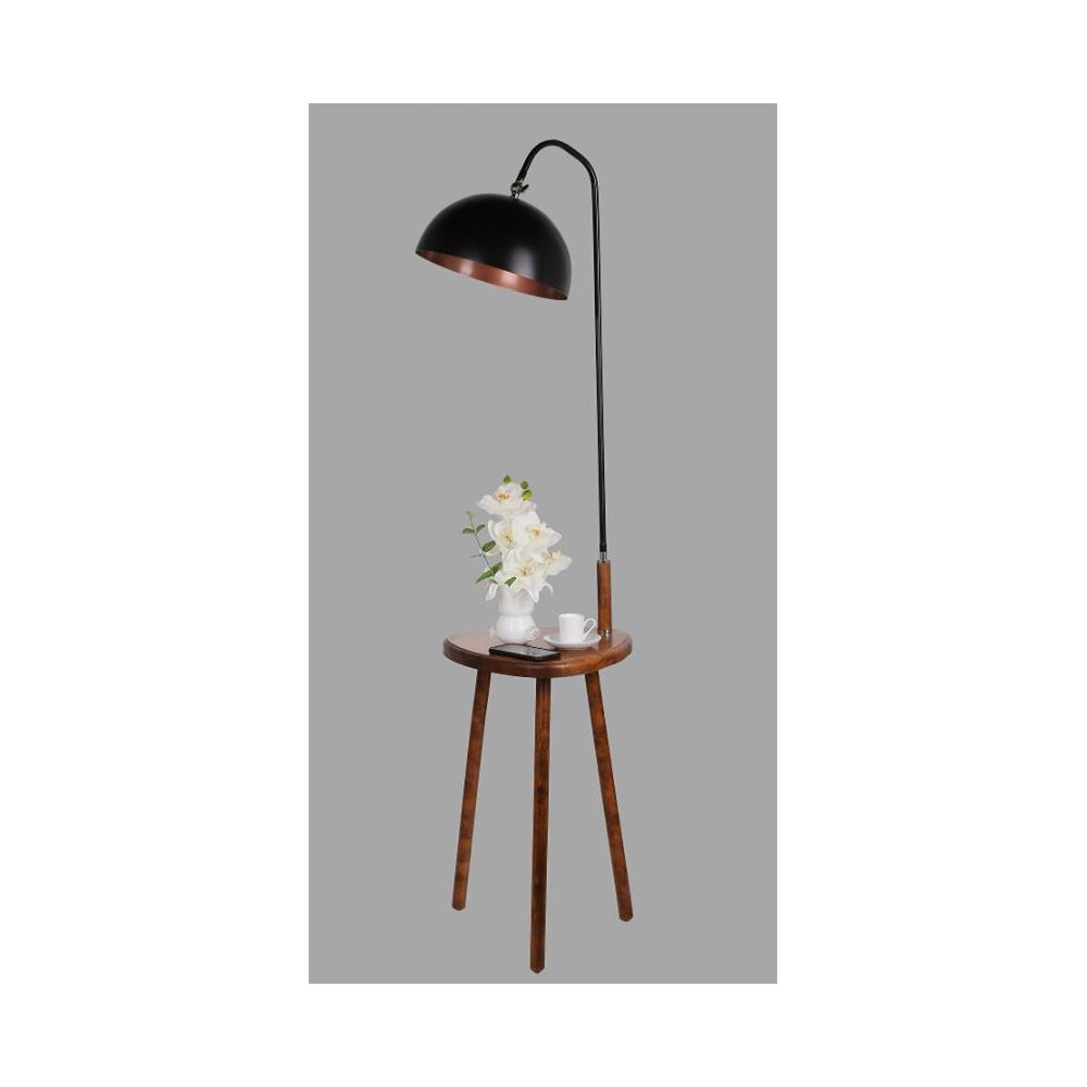 Lumexx Demet Coffee Table Wooden Floor Lamp Walnut