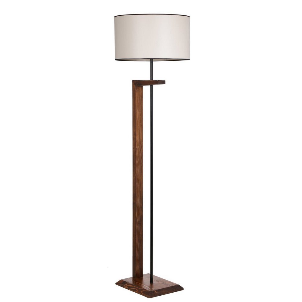 Lumexx Menekse Walnut Wooden Floor Lamp Cylinder