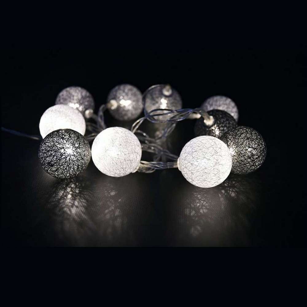 Koopman Led Lights Chain Raffia Balls 10Pcs