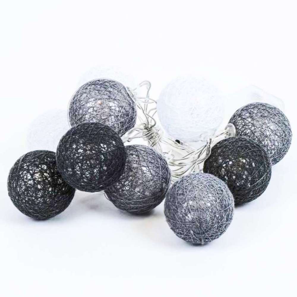 Koopman Led Lights Chain Raffia Balls 10Pcs