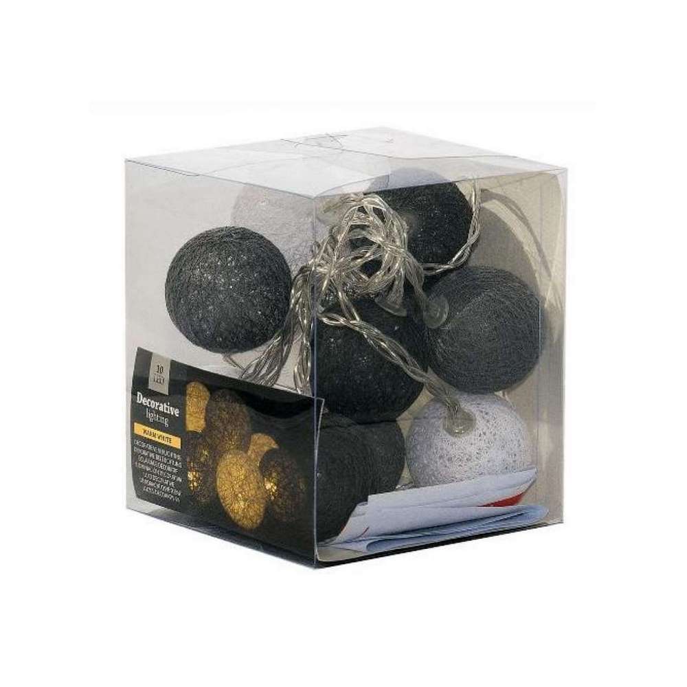 Koopman Led Lights Chain Raffia Balls 10Pcs
