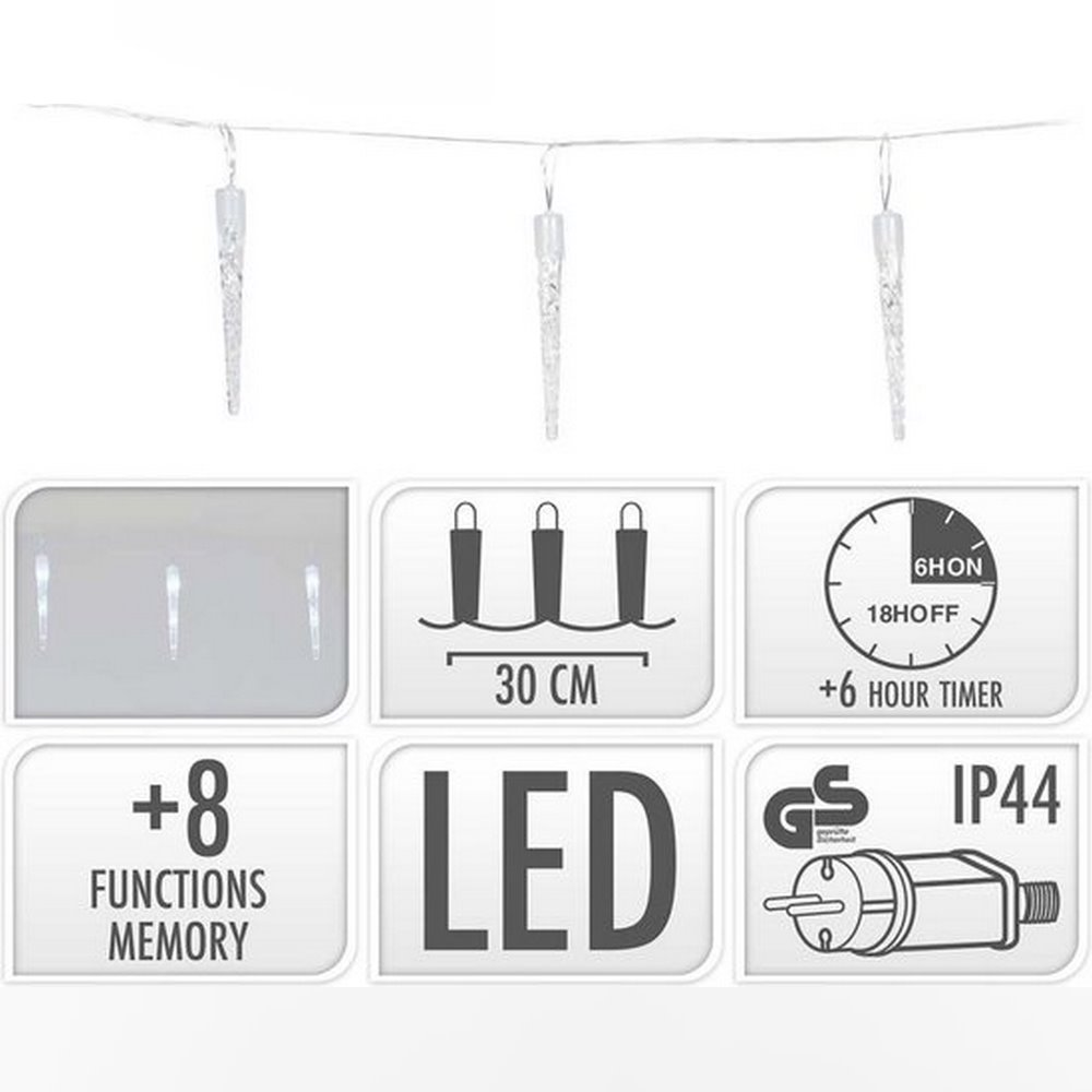 Koopman Led Lights Icicle 72 Led Lights White