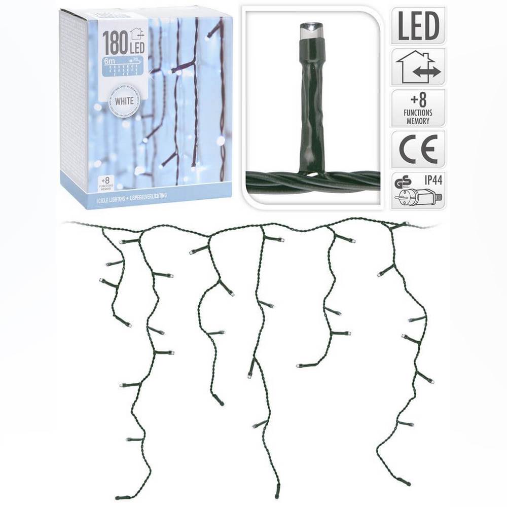 Koopman Led Lights Icicle 180 White Outdoor