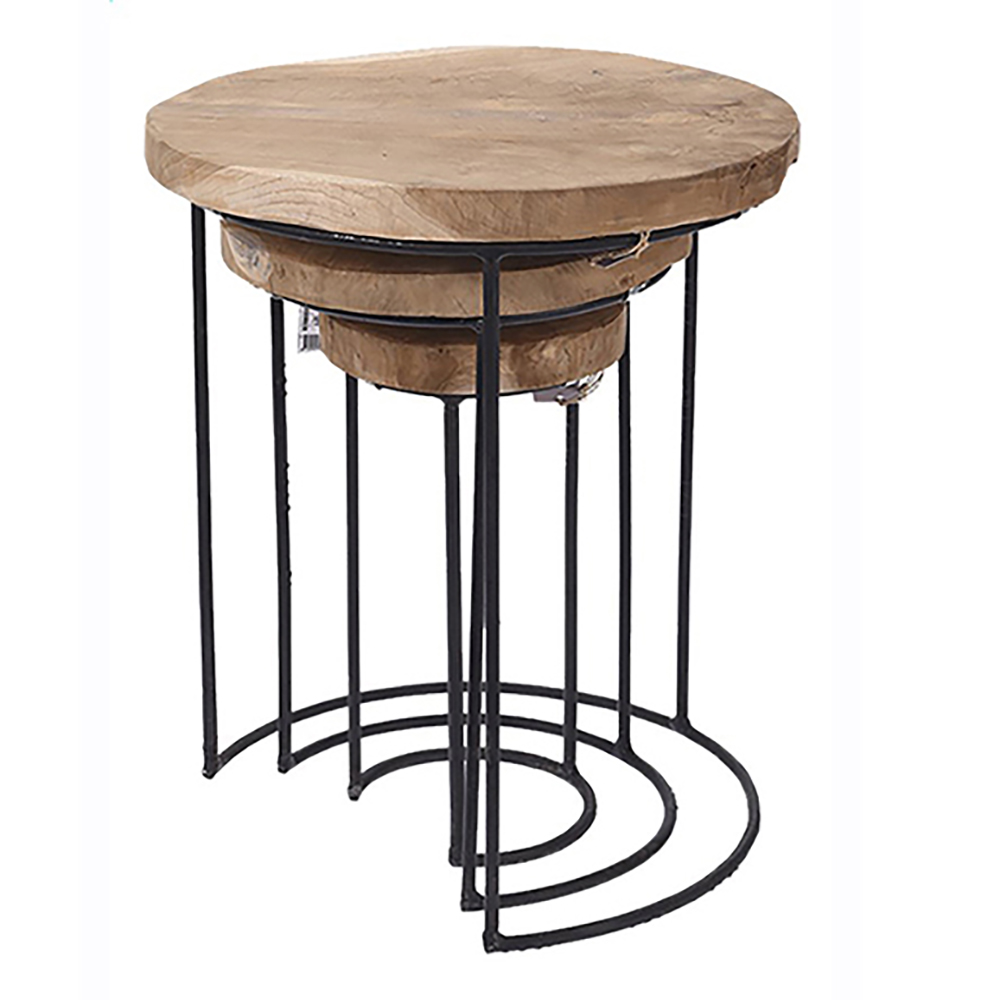 Koopman Side Table Teak Set Of 3 Pieces