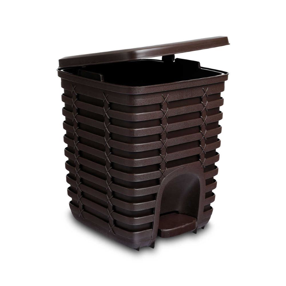 Primanova Palm Pedal Dustbin 9 Lt - Coffee