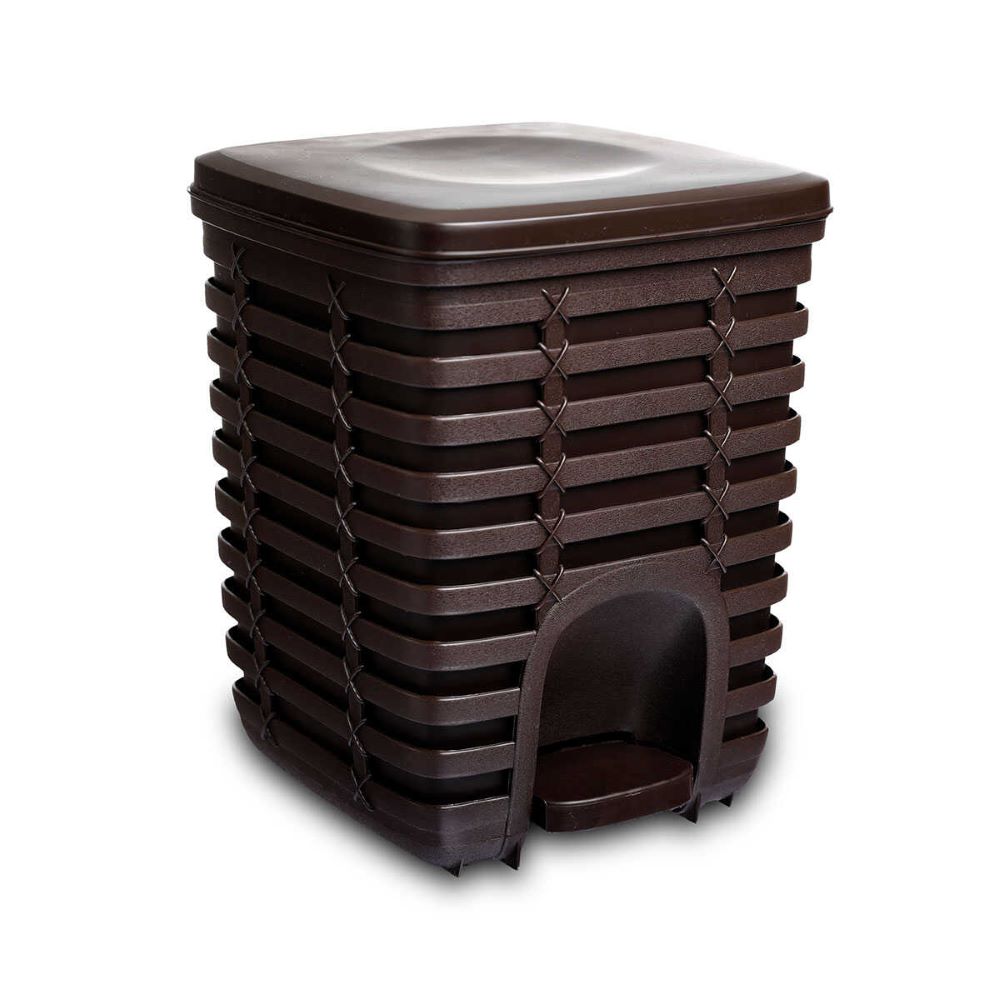Primanova Palm Pedal Dustbin 9 Lt - Coffee