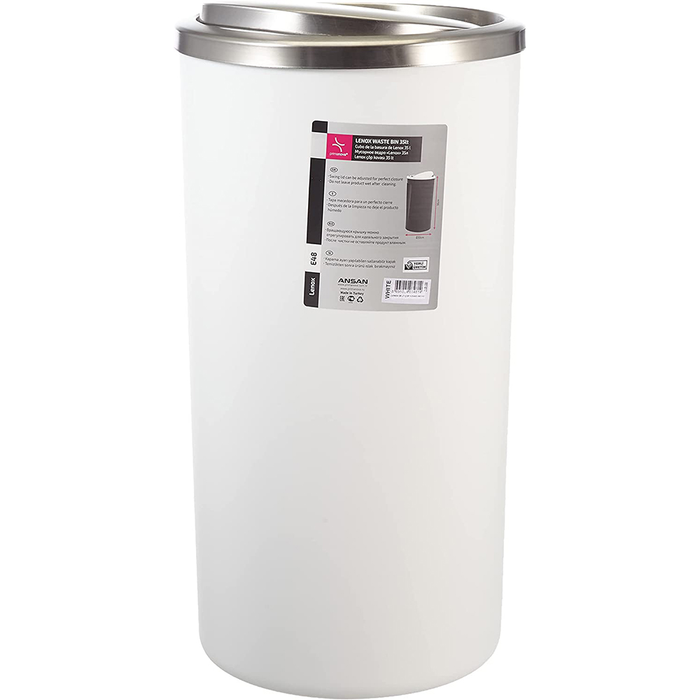 Primanova Lenox35 Lt Waste Bin White