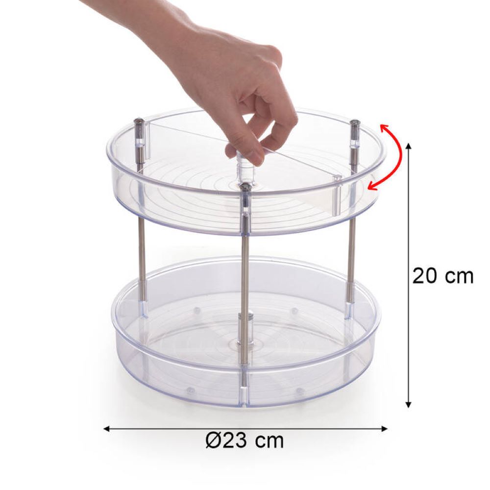 Primanova Elpide Two-Ply Rotary Shelf - Transparent