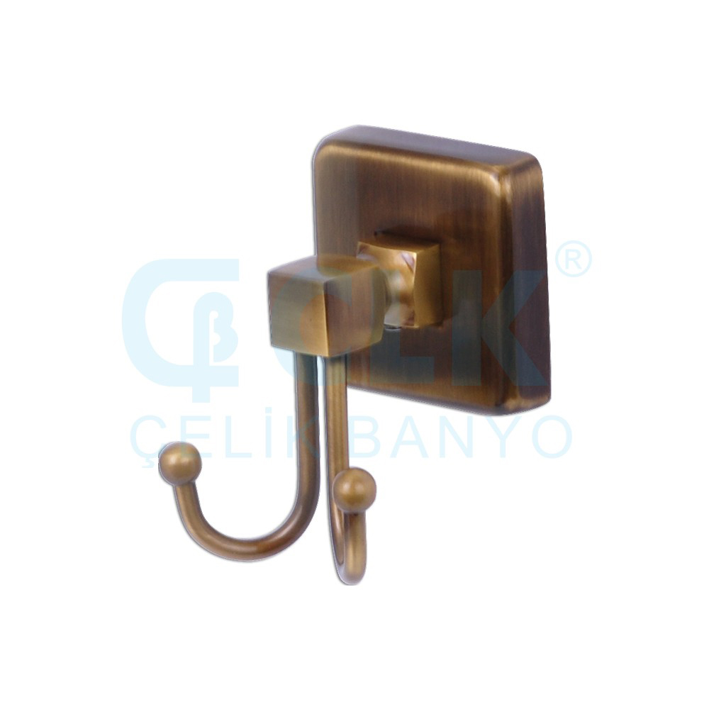 Çelik Banyo 2 Hook Bathrobe Holder