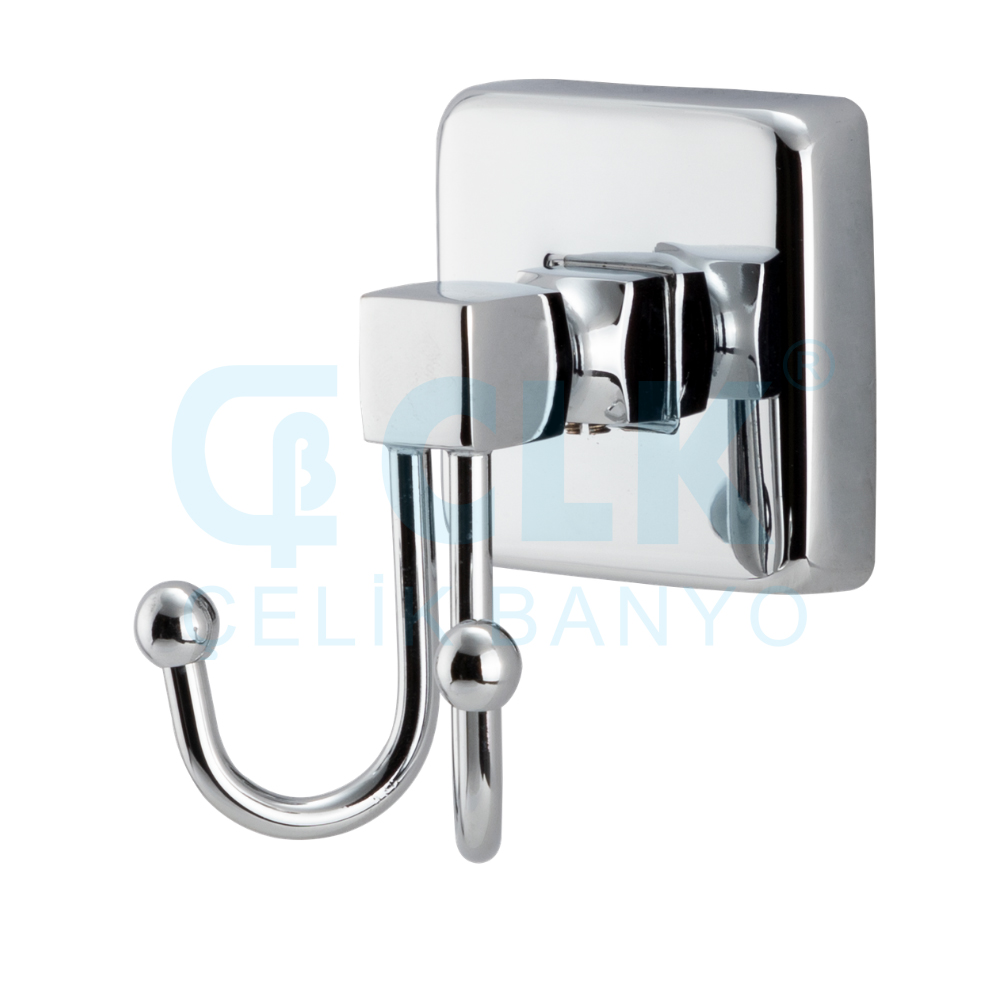 Çelik Banyo 2 Hook Bathrobe Holder