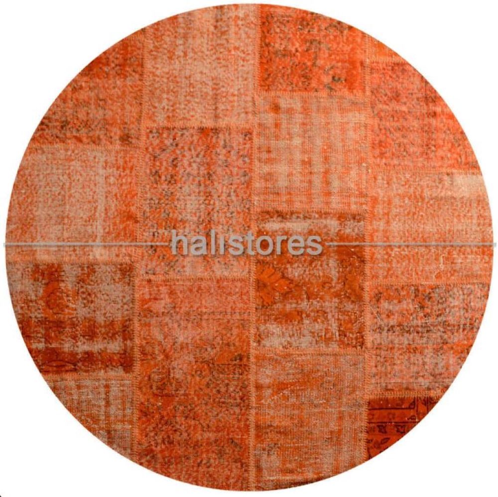 Halistores Round Patchwork Carpet 180*180 Orange