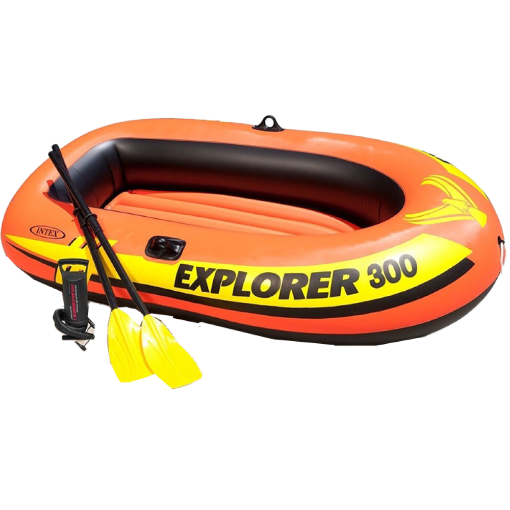 Intex Boat Explorer 300 For 3 Person 186Kg ( 83*46*16 ) With Oars & Pump