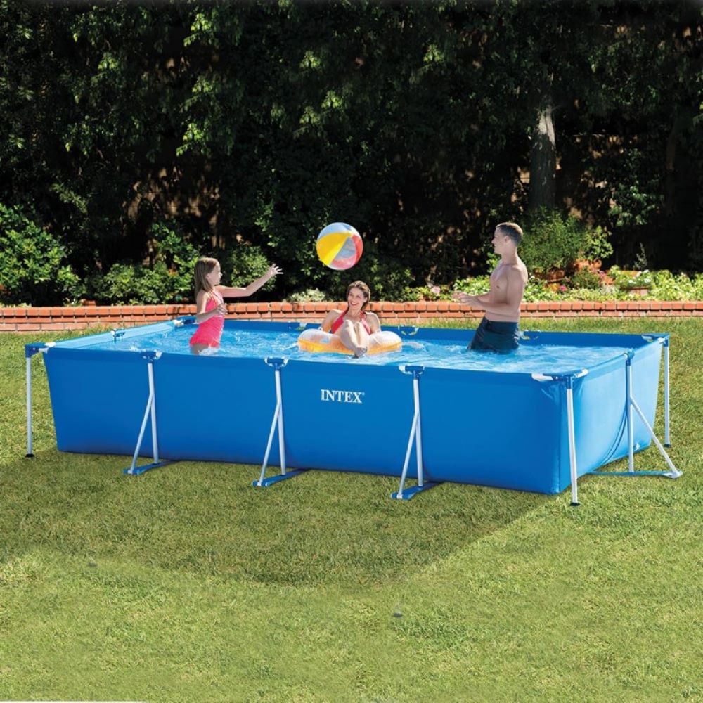 Intex Small Frame Rectangular Pool 14.7*7.2*33 ( 4.5M * 2.2M * 0.84M ) With Water Filter Pump