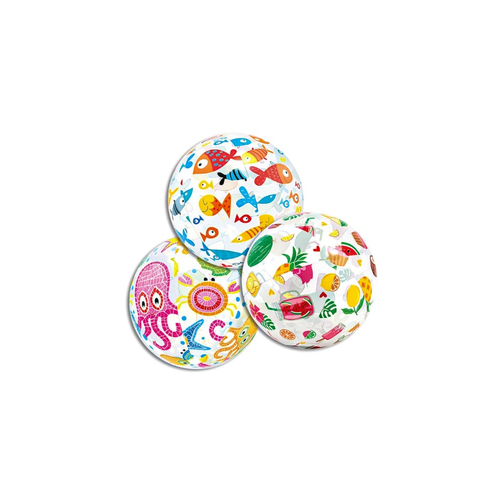 Intex Lively Print Beach Balls 20" ( 51Cm ) Diameter
