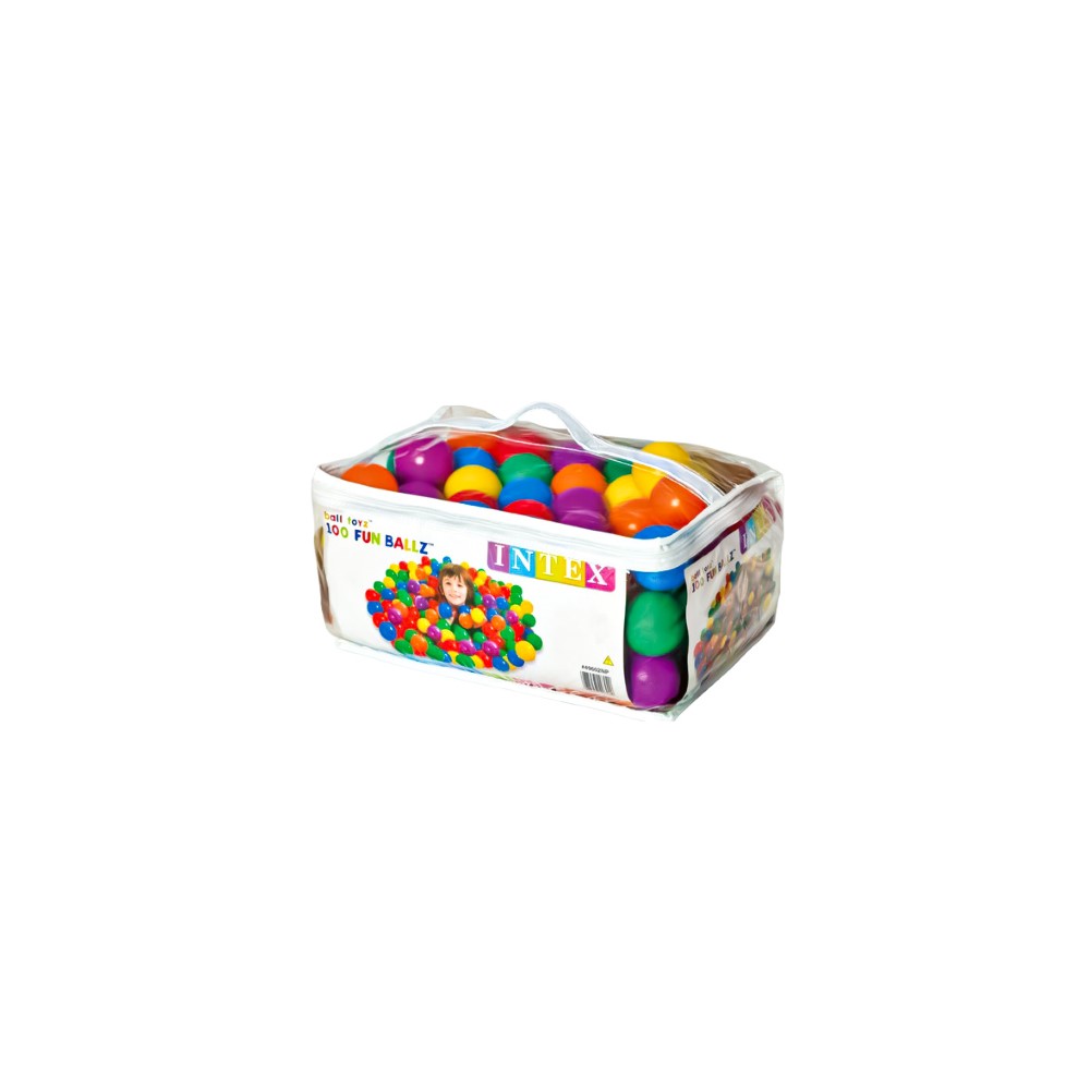 Intex Ball Toyz Fun Ballz (2.2) 6.5Cm * 100 Pcs Plastic Balls Bag