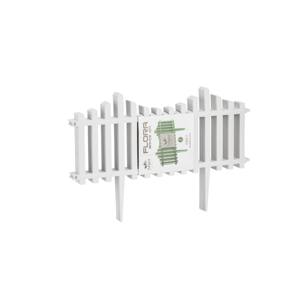 Poliwork Flora Garden Fence 40 White