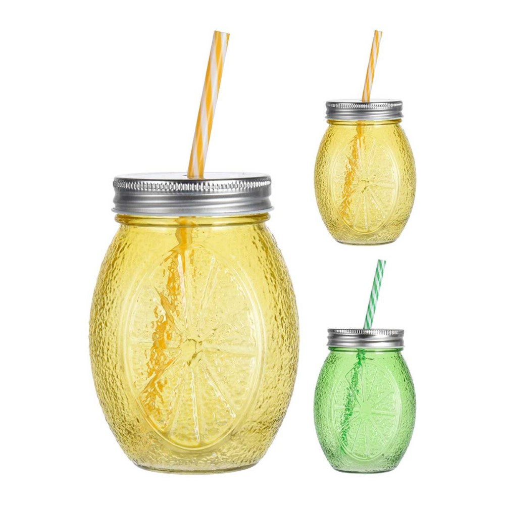 Koopman Drinking Glass With Straw 2Ass