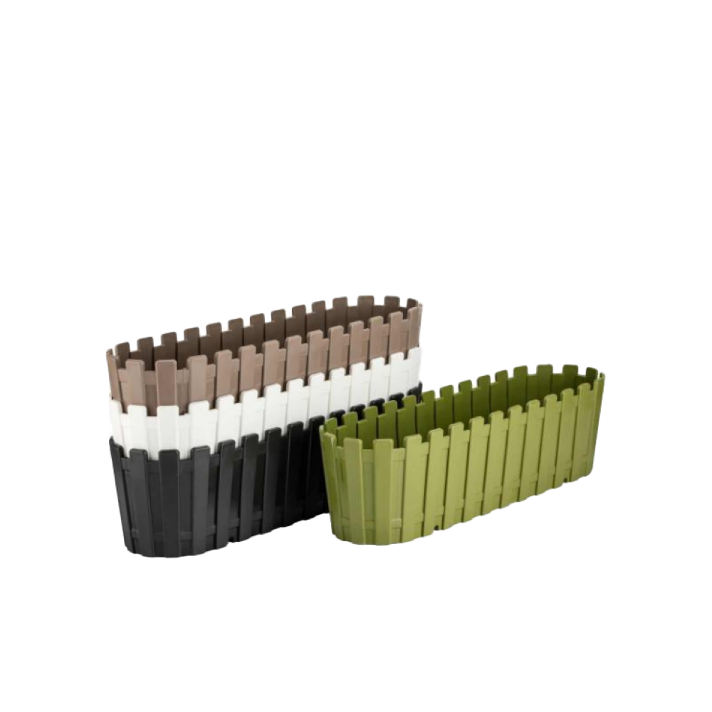 Poliwork Akasya Fence Balcony Flower Pot 60 Brown