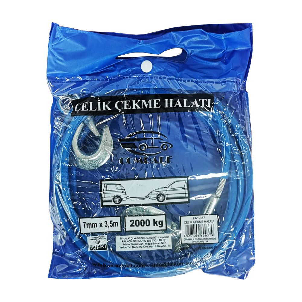 Autokit Steel Tow Rope 7Mm*3.5M 2 Tons