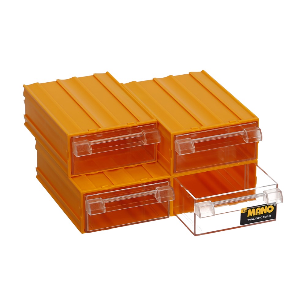 Mano Plastic Box With Drawers Yellow