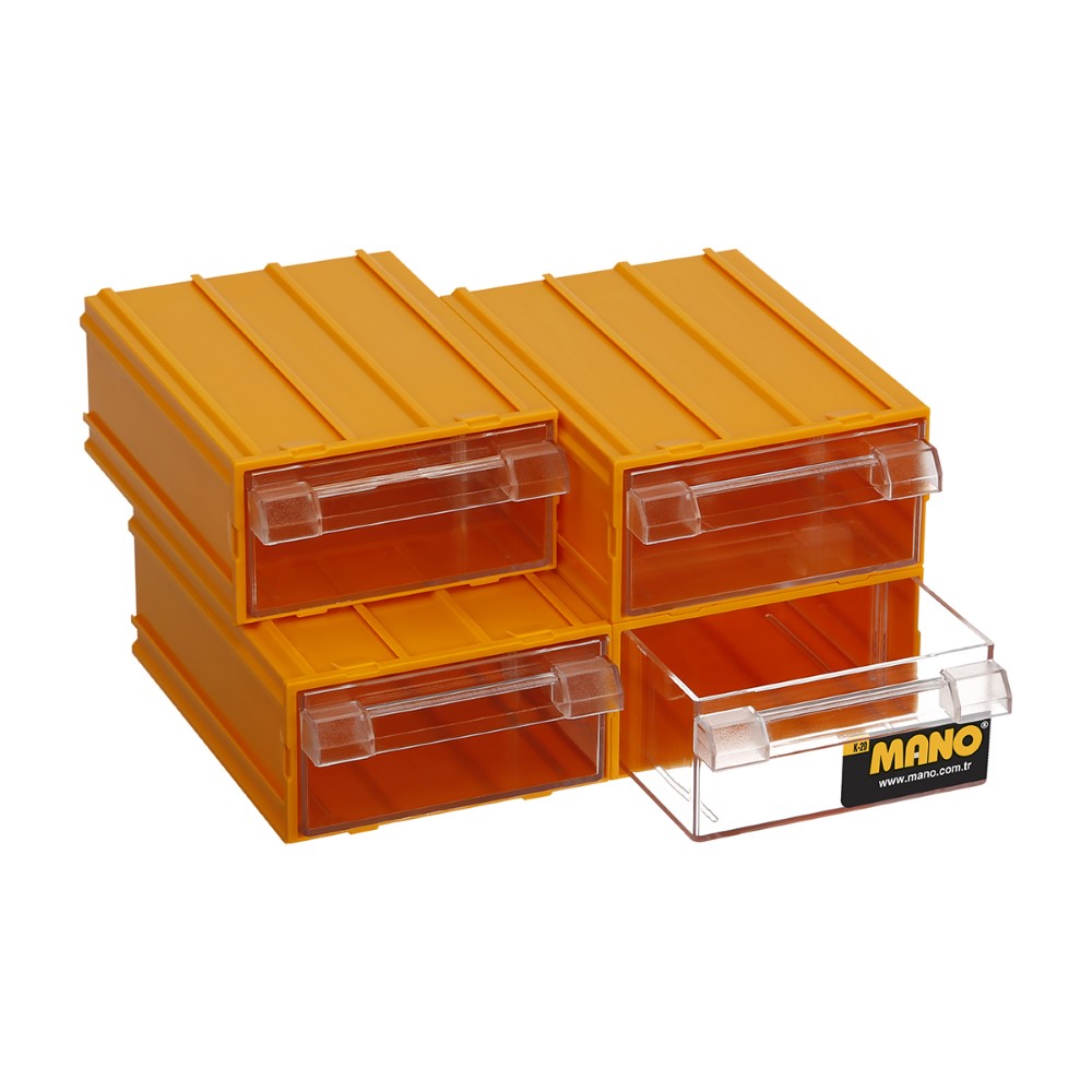 Mano Plastic Box With Drawers Yellow