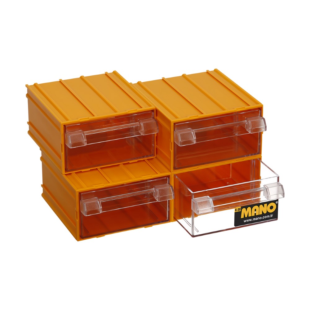 Mano Plastic Box With Drawers Yellow