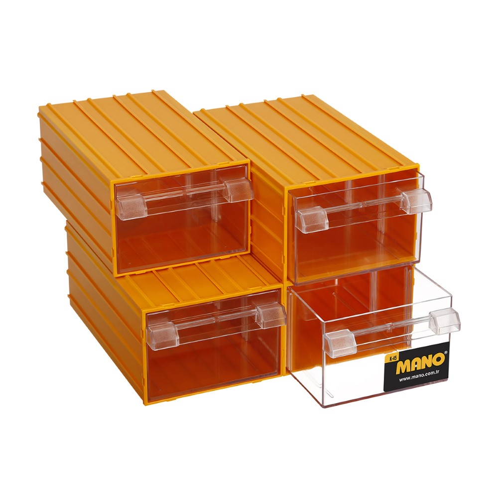 Mano Plastic Box With Drawers Yellow
