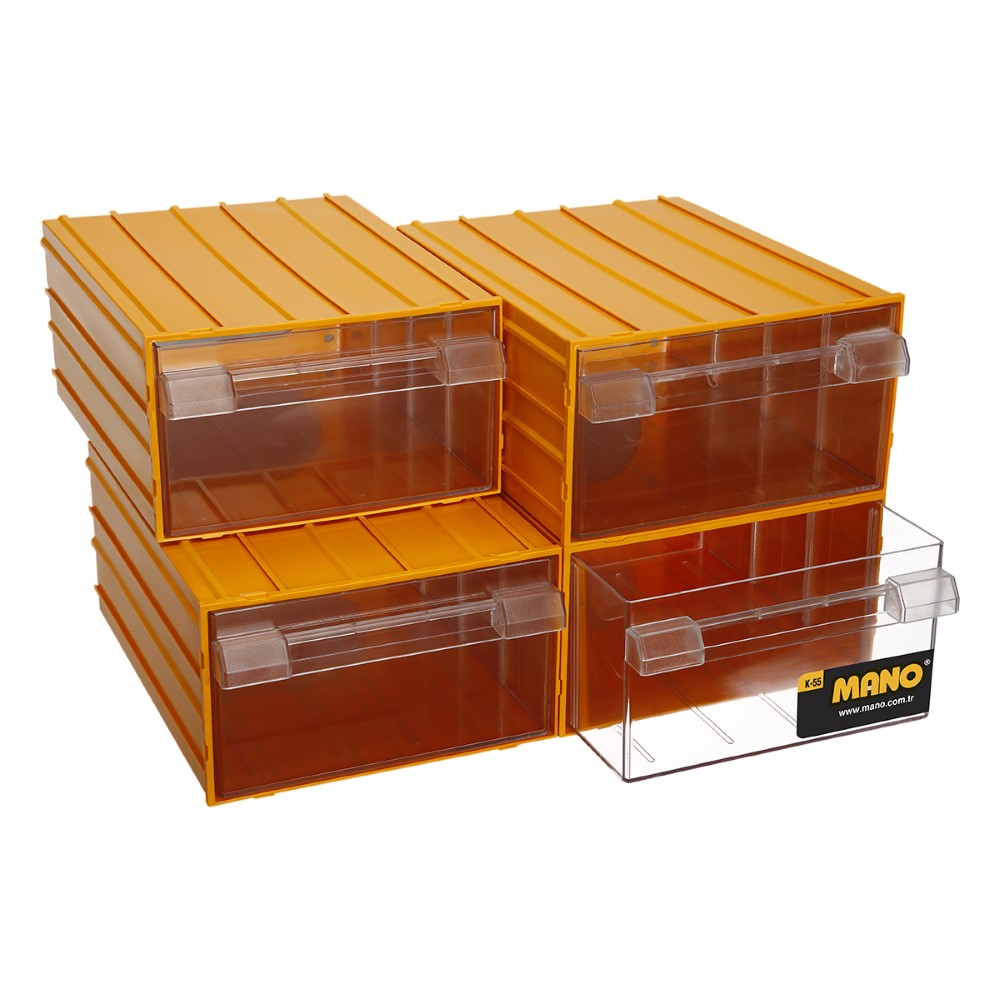 Mano Plastic Box With Drawers Yellow