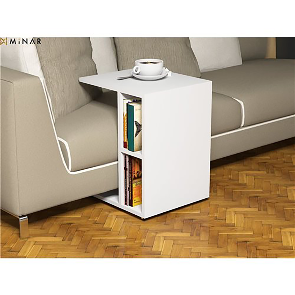 Minar Ceylin Side Table - White