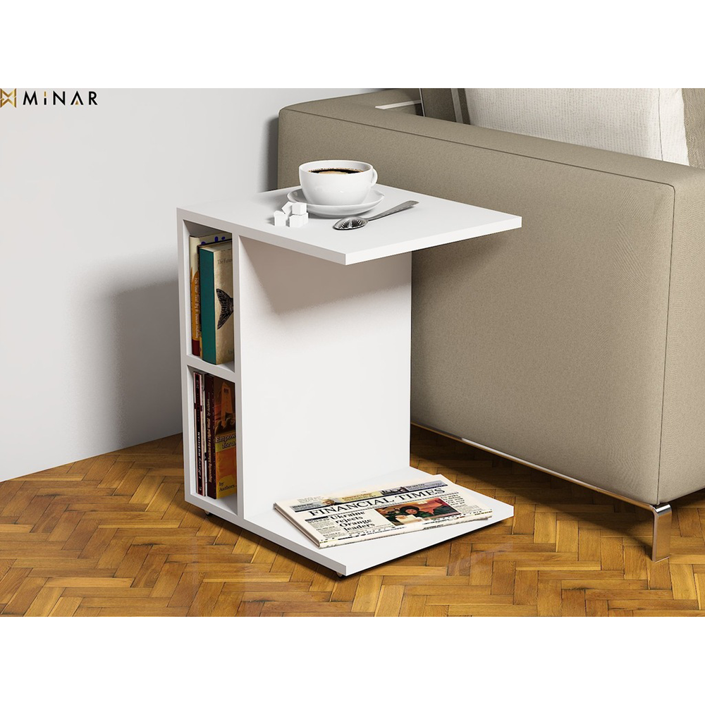 Minar Ceylin Side Table - White