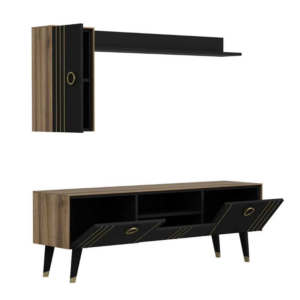 Minar Minoty Tv Unit-Dore Black Gold