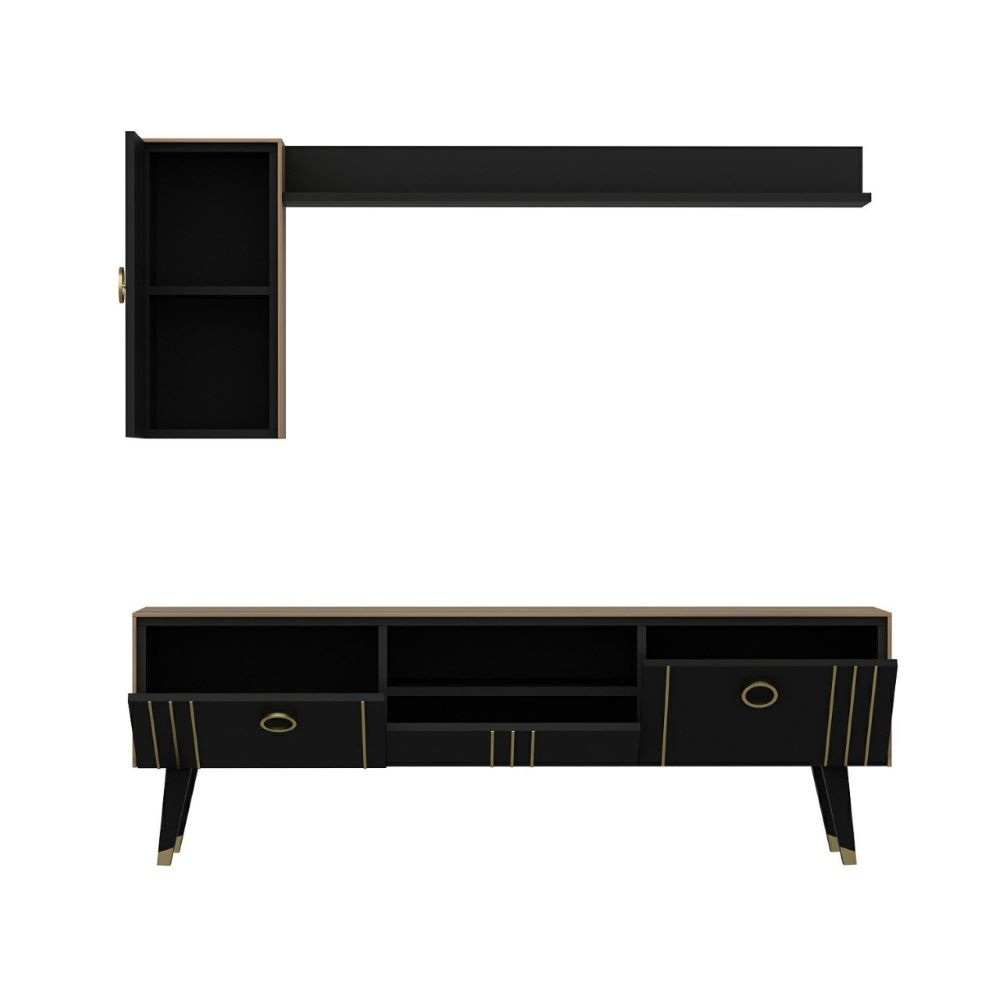 Minar Minoty Tv Unit-Dore Black Gold