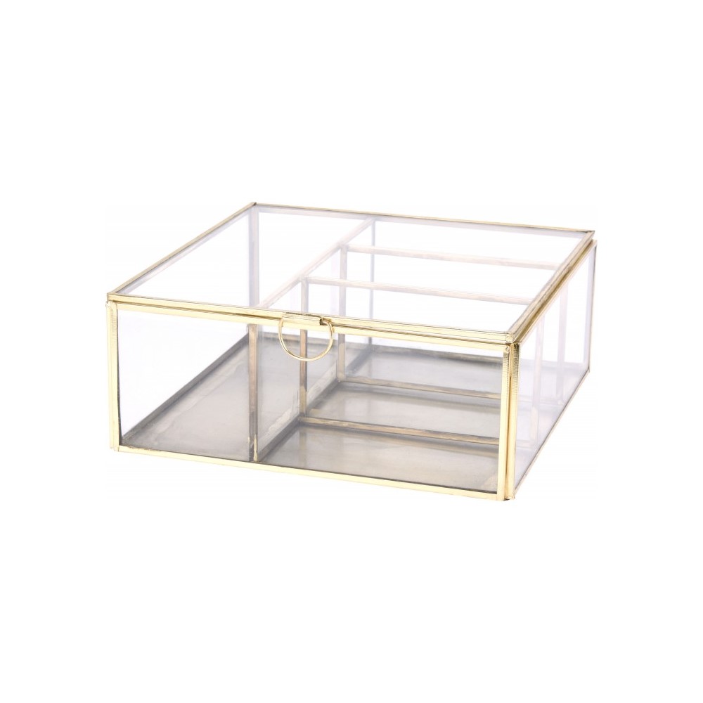 Koopman Jewelry Box Glass 20X20X8Cm