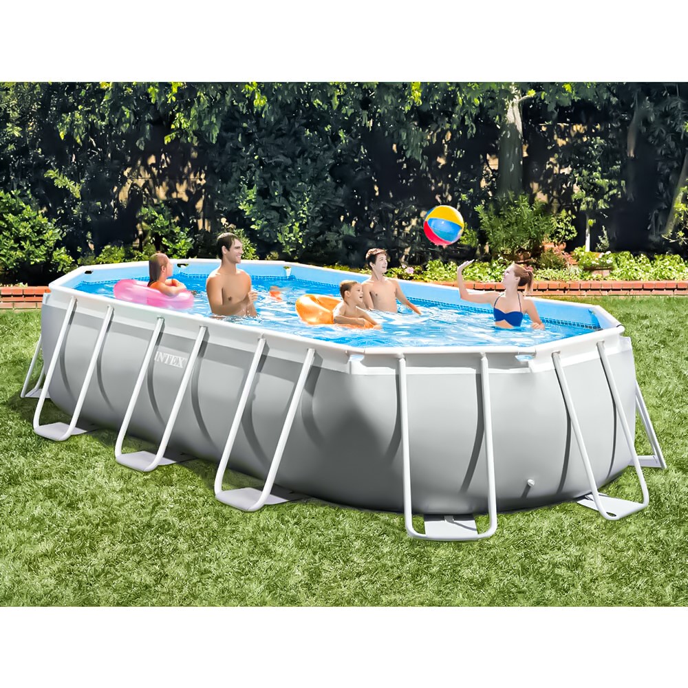 Intex Prism Frame Oval Pool ( 16.6 Ft * 9 Ft * 48 )