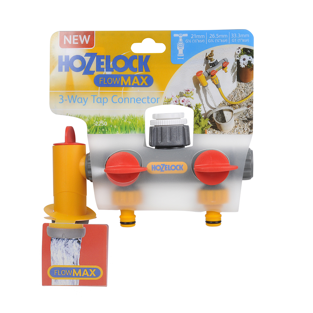 Hozelock -Y10 2 Ways Tap Connection 1/2-3/4-1