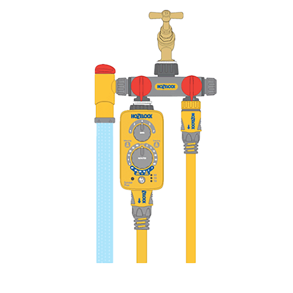 Hozelock -Y10 2 Ways Tap Connection 1/2-3/4-1