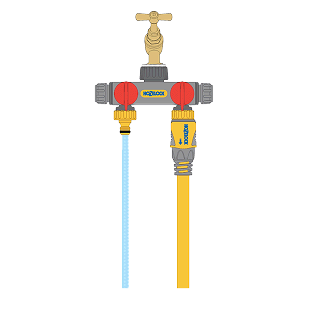 Hozelock -Y10 3 Ways Valve Tap Connection 1/2-3/4-1