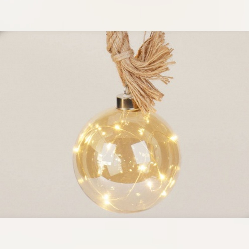 Koopman Rope Glass Ball Pendant Lighting 12Cm 19 Led Lights Ww