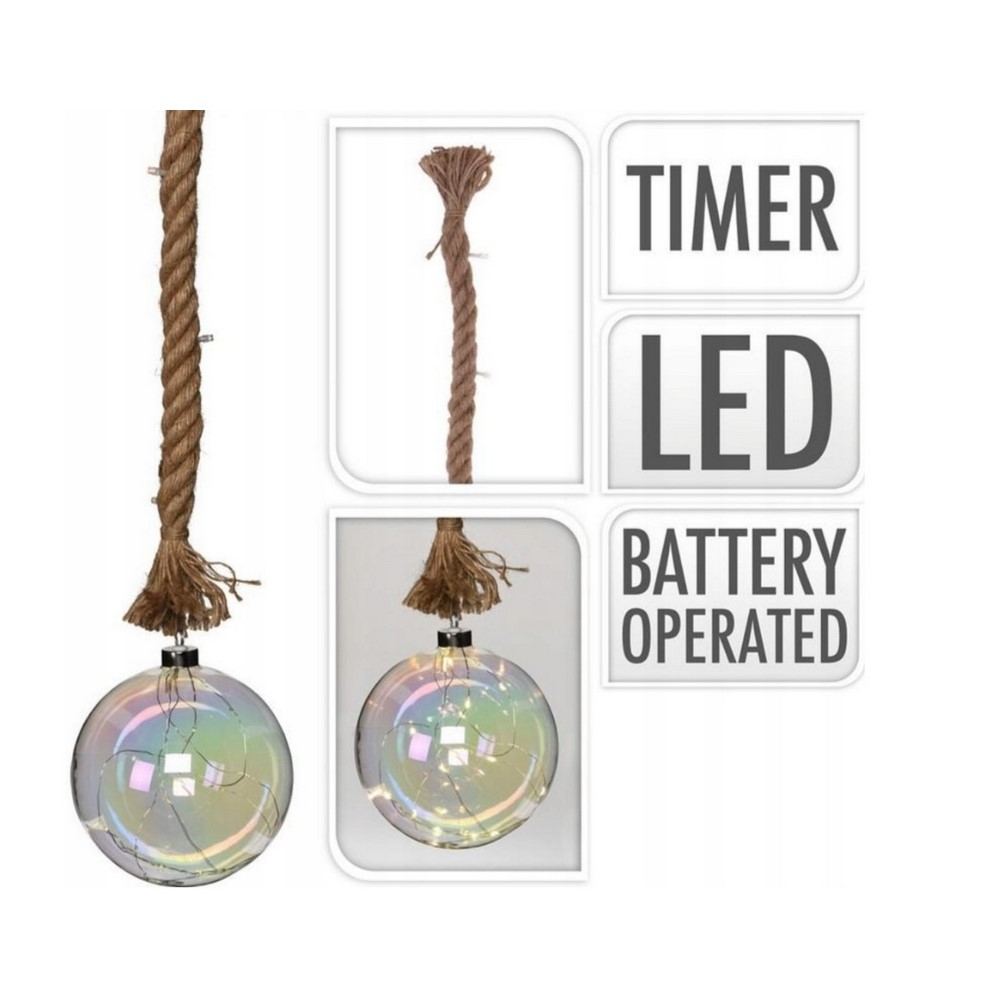 Koopman Rope Glass Ball Pendant Lighting 19 Led Lights Ww