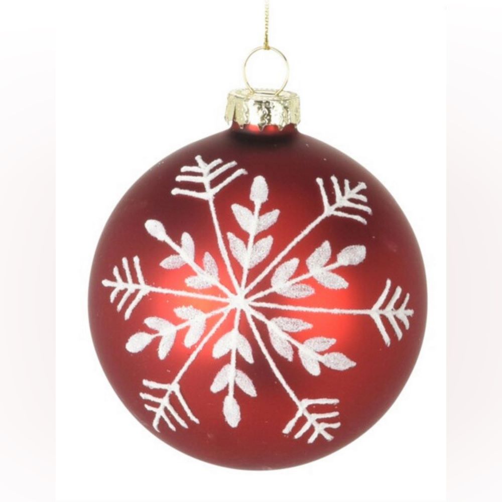 Koopman Xmas Ball Snowflake 80Mm 2Ass