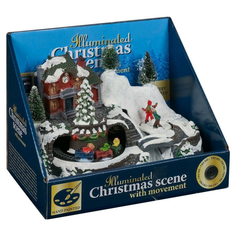 Koopman Xmas Scene Polystone Led Lights 4Ass