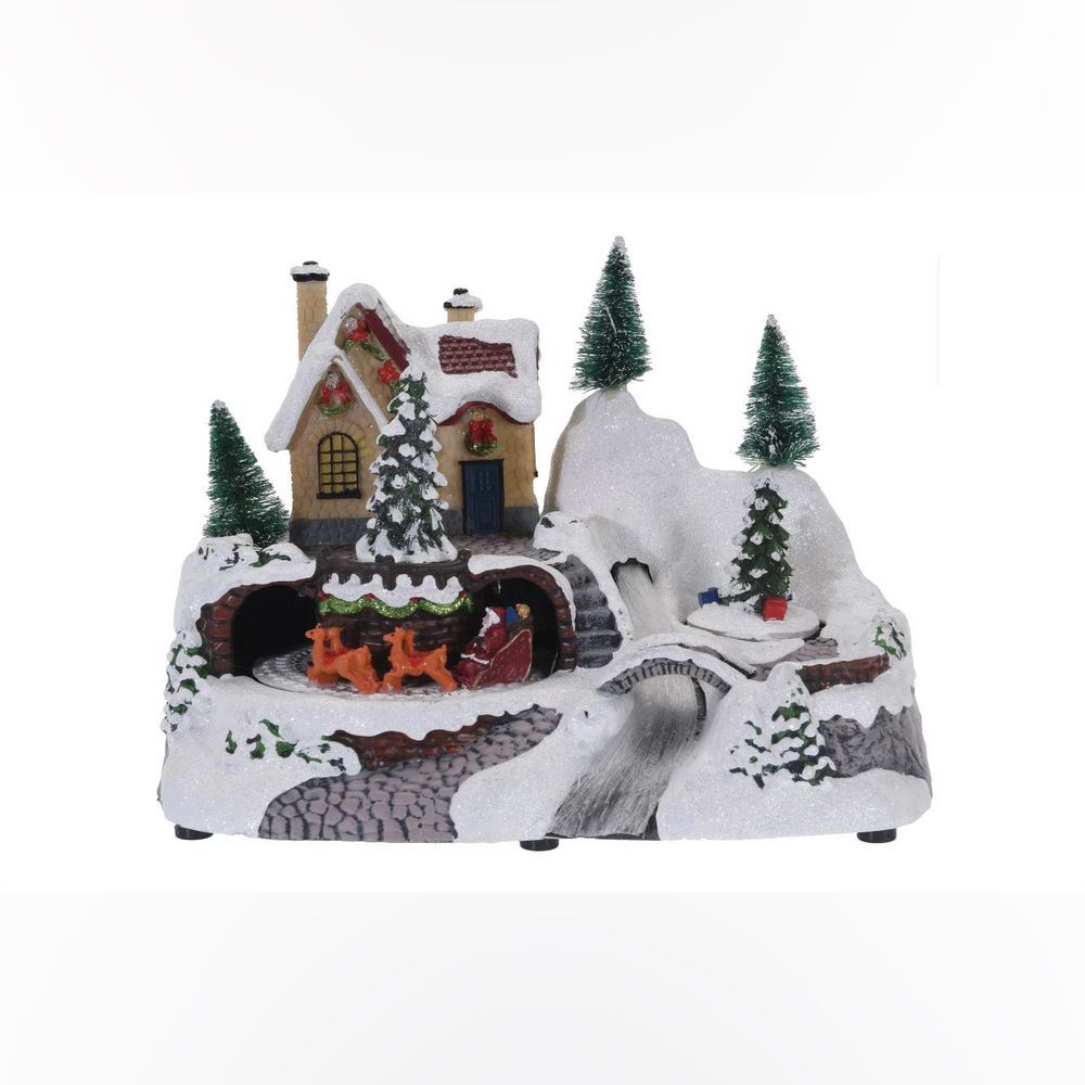 Koopman Xmas Scene Polystone Led Lights 4Ass