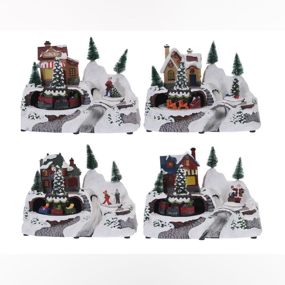 Koopman Xmas Scene Polystone Led Lights 4Ass