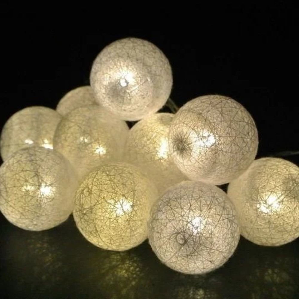 Koopman Led Lights Chain Raffia 10Pcs 4Cm