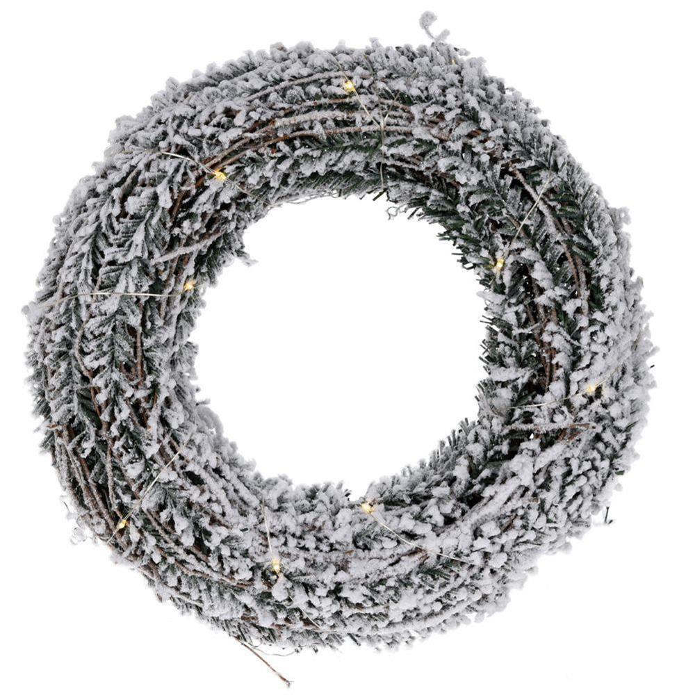 Koopman Wreath 20 Led Lights 30Cm Rattan
