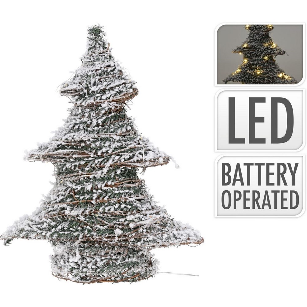 Koopman Tree 30 Led Lights 40Cm Rattan Snow