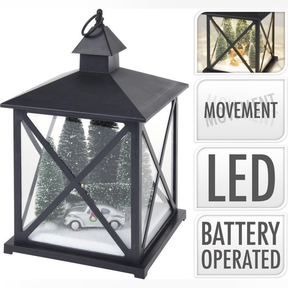 Koopman Lantern With Xmas Scene 38Cm